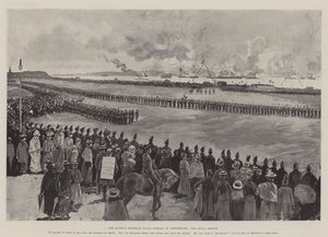 Desfile naval del cumpleaños de la Reina en Portsmouth, el saludo real de Henry Charles Seppings Wright